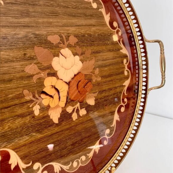 Vintage “Three Flowers” Italian mid century tray 👑 - Picture 6 of 6